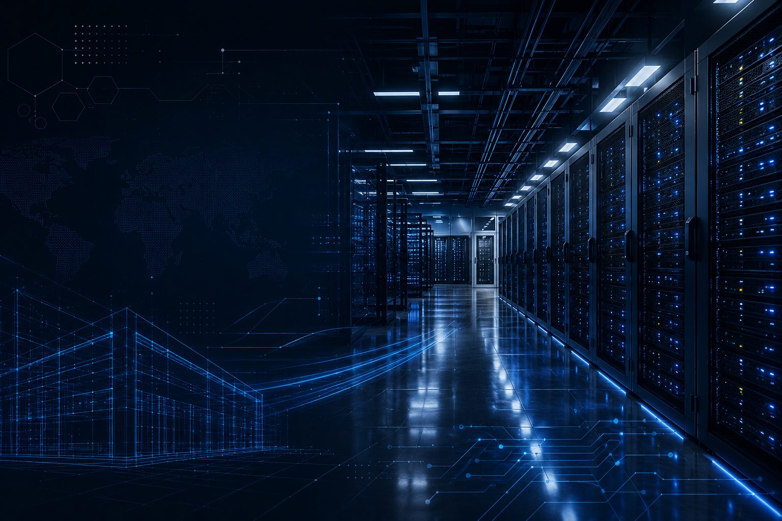 Enterprise data center infrastructure representing scalable and reliable technology systems